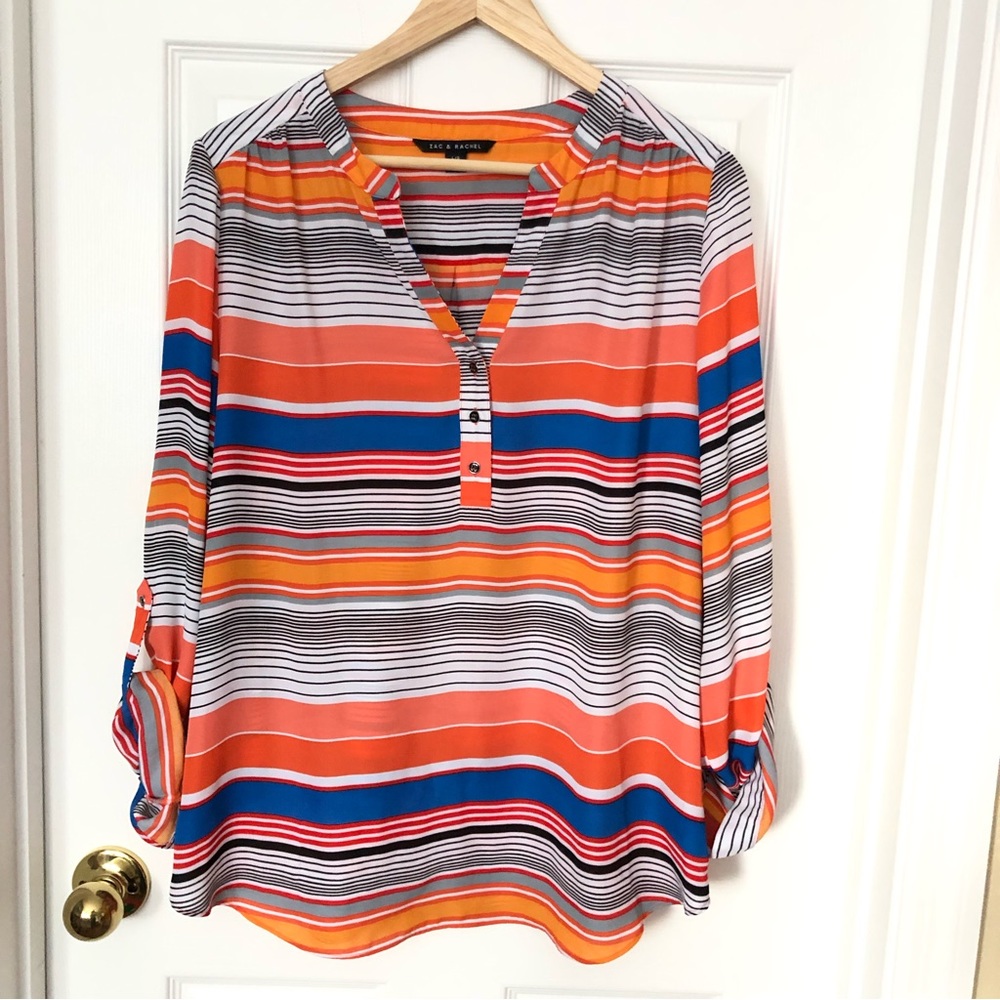 Zac & Rachel Striped Blouse Sz L